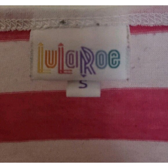 Lularoe Irma Tunic Pink & White Striped Size S Small Oversized Top Shirt Comfy - Picture 7 of 11